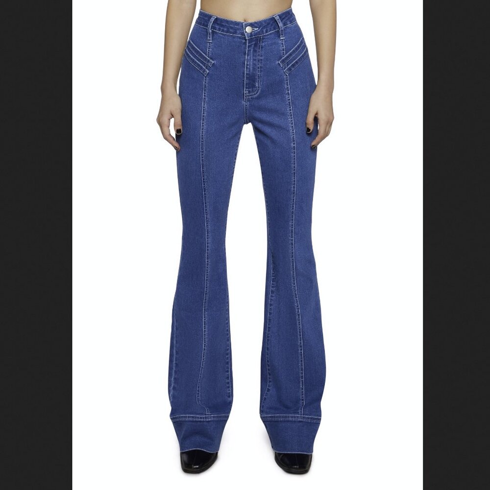 Belated Thanks Flared Denim Jeans - Machine Jeans